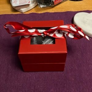 New Red and Clear Glass Blown Ornament